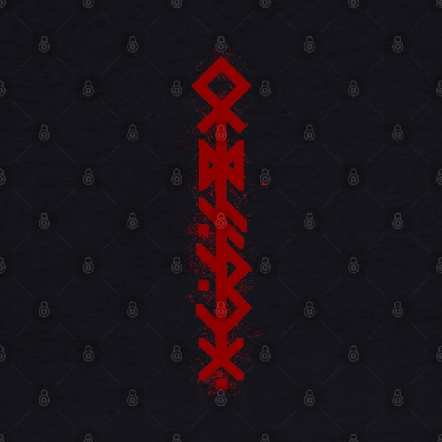 ODIN'S SPEAR - Red Bind Rune Design INK SPLAT by SALENTOmadness